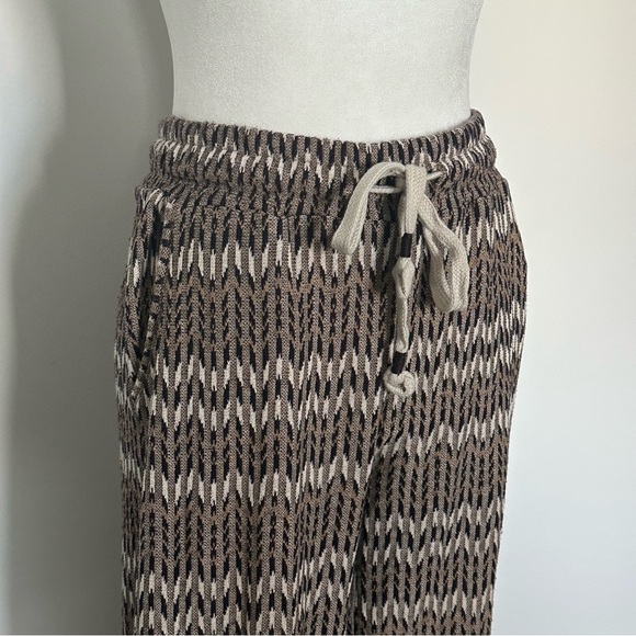 Anthropologie Saturday Sunday Jacquard Knit Joggers Women’s XS Brown Pattern - Picture 6 of 6